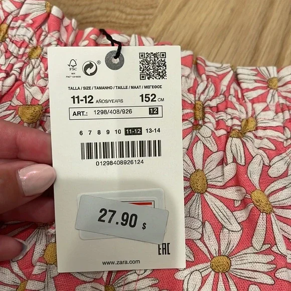 NWT Zara Daisy Shirt And Shorts Set 11/12 13/14 - Picture 5 of 11